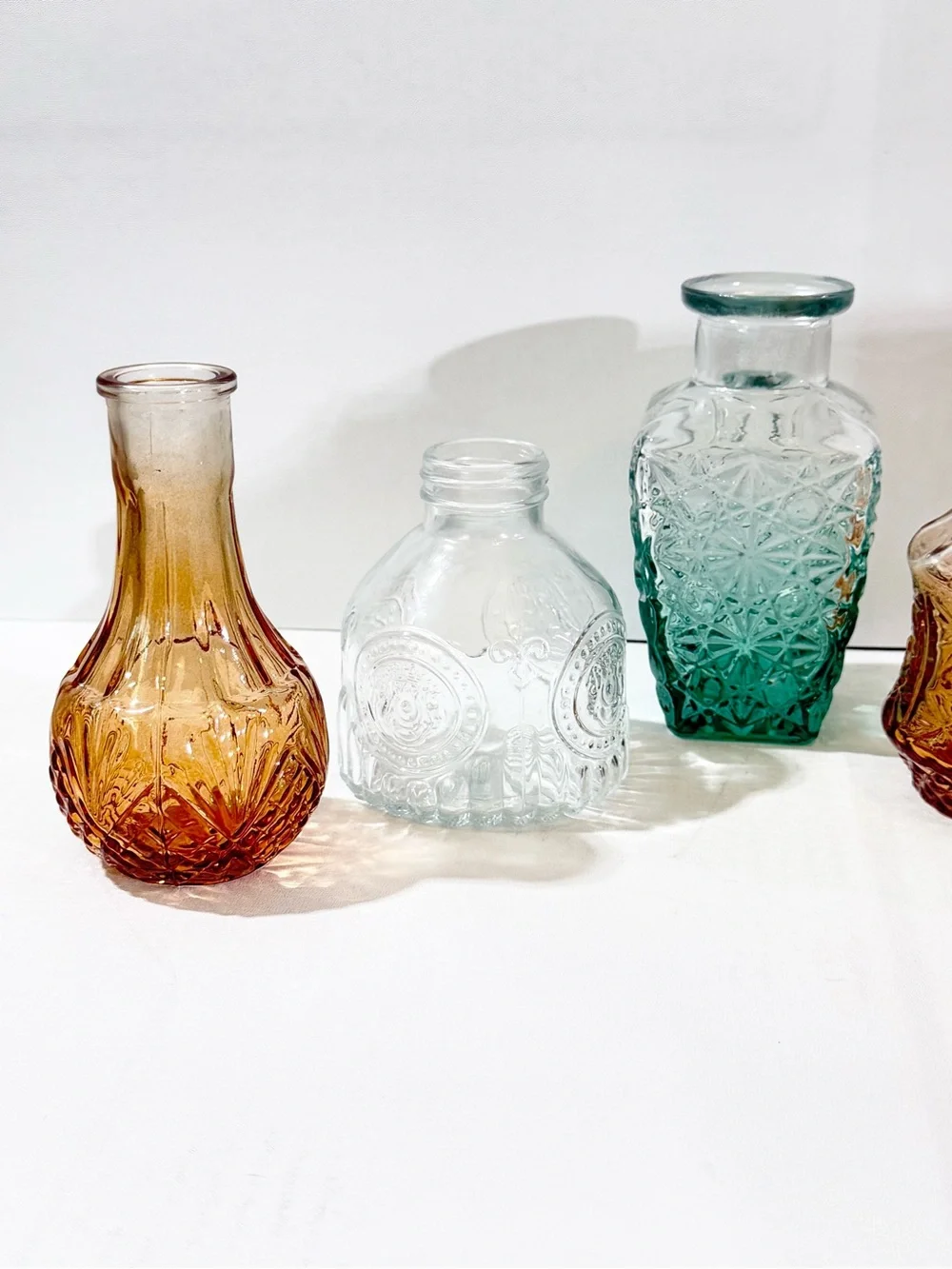 Glass Bud Vases/mini vases- Set of 5